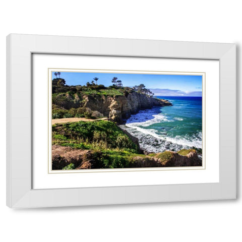 La Jolia North Shore II White Modern Wood Framed Art Print with Double Matting by Hausenflock, Alan