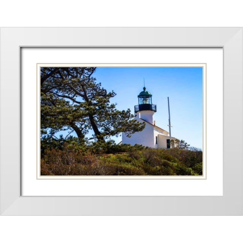 Point Loma Lighthouse I White Modern Wood Framed Art Print with Double Matting by Hausenflock, Alan