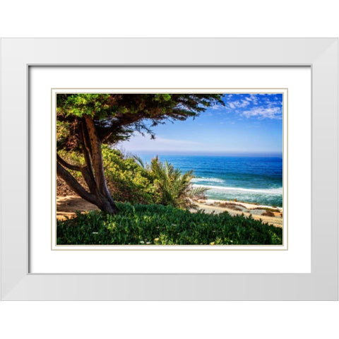 Del Mar Beach I White Modern Wood Framed Art Print with Double Matting by Hausenflock, Alan