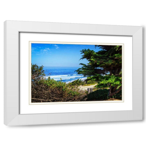 Del Mar Beach II White Modern Wood Framed Art Print with Double Matting by Hausenflock, Alan