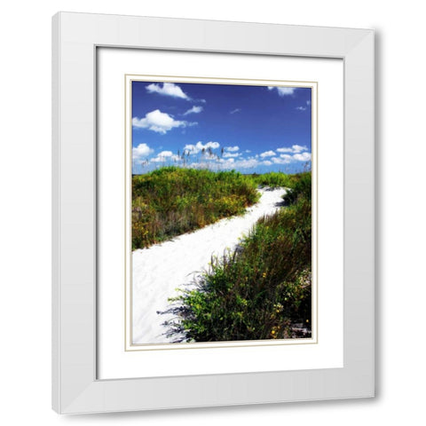 A Sandy Pathway II White Modern Wood Framed Art Print with Double Matting by Hausenflock, Alan