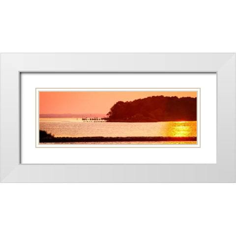 Potomac Sunset I White Modern Wood Framed Art Print with Double Matting by Hausenflock, Alan