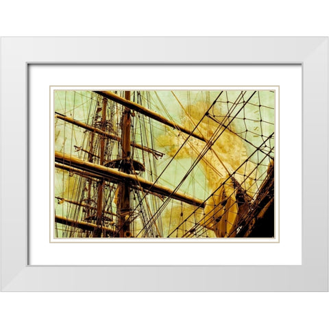 Tall Ship I White Modern Wood Framed Art Print with Double Matting by Hausenflock, Alan