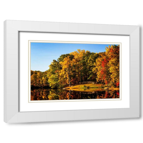Serene Lake White Modern Wood Framed Art Print with Double Matting by Hausenflock, Alan