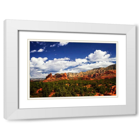 Sedona Skies I White Modern Wood Framed Art Print with Double Matting by Hausenflock, Alan