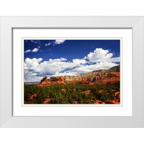 Sedona Skies I White Modern Wood Framed Art Print with Double Matting by Hausenflock, Alan