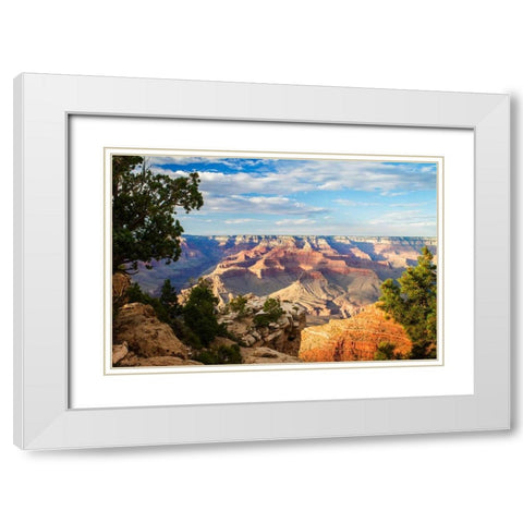 Canyon Shadows I White Modern Wood Framed Art Print with Double Matting by Hausenflock, Alan