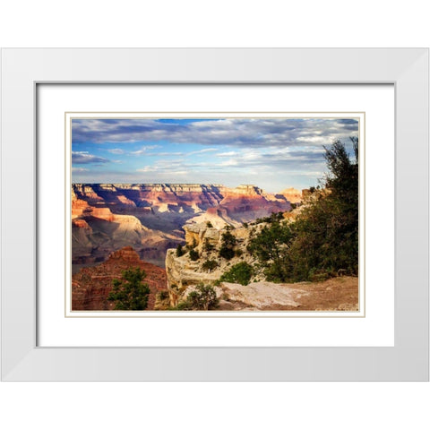 Canyon Shadows II White Modern Wood Framed Art Print with Double Matting by Hausenflock, Alan