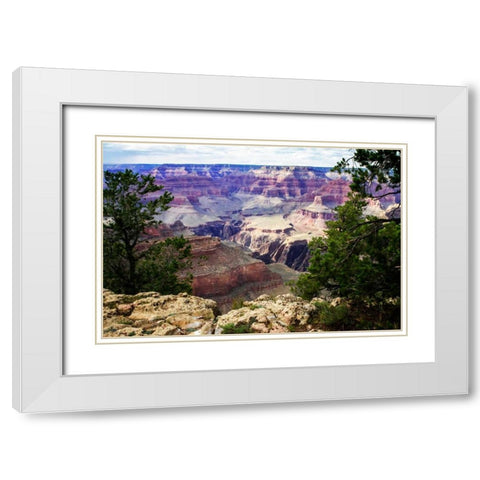 Canyon Shadows III White Modern Wood Framed Art Print with Double Matting by Hausenflock, Alan