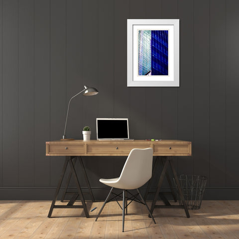 Blue Tower II White Modern Wood Framed Art Print with Double Matting by Hausenflock, Alan