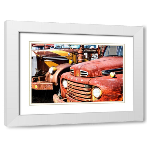 Rusty Old Truck II White Modern Wood Framed Art Print with Double Matting by Hausenflock, Alan