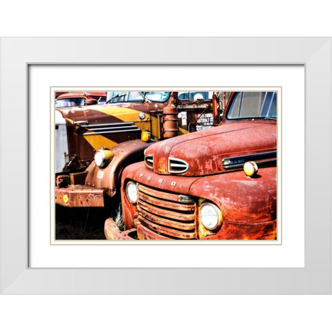 Rusty Old Truck II White Modern Wood Framed Art Print with Double Matting by Hausenflock, Alan
