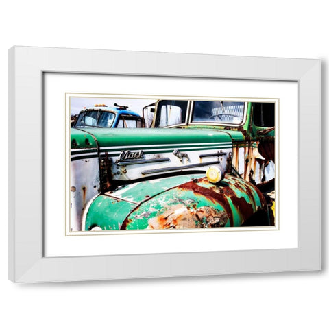 Rusty Old Truck V White Modern Wood Framed Art Print with Double Matting by Hausenflock, Alan