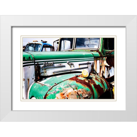 Rusty Old Truck V White Modern Wood Framed Art Print with Double Matting by Hausenflock, Alan