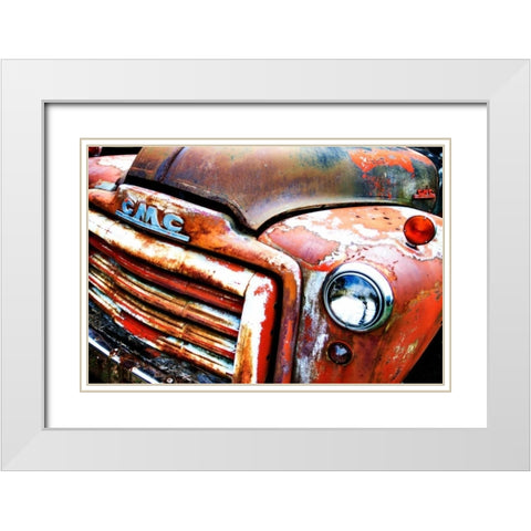 Rusty Old Truck VIII White Modern Wood Framed Art Print with Double Matting by Hausenflock, Alan