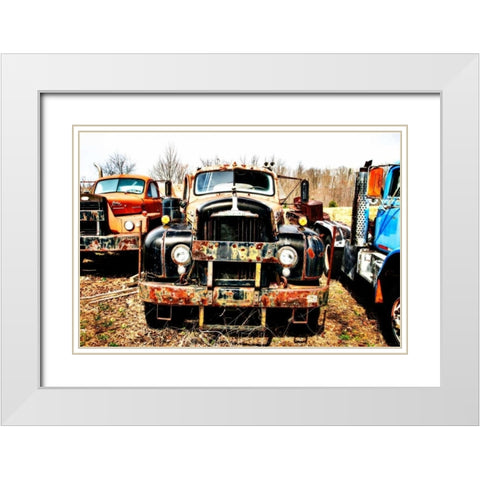 Truck Graveyard White Modern Wood Framed Art Print with Double Matting by Hausenflock, Alan