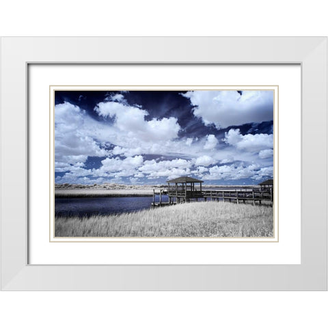River in the Marsh II White Modern Wood Framed Art Print with Double Matting by Hausenflock, Alan