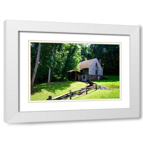 18th Century Grist Mill I White Modern Wood Framed Art Print with Double Matting by Hausenflock, Alan