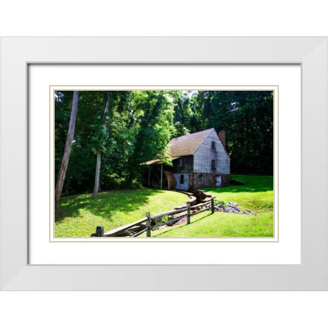 18th Century Grist Mill I White Modern Wood Framed Art Print with Double Matting by Hausenflock, Alan