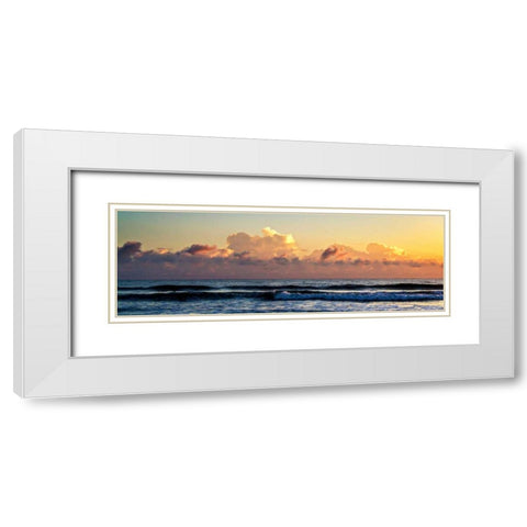 Cloud Bank Sunrise I White Modern Wood Framed Art Print with Double Matting by Hausenflock, Alan