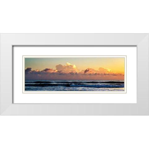 Cloud Bank Sunrise I White Modern Wood Framed Art Print with Double Matting by Hausenflock, Alan