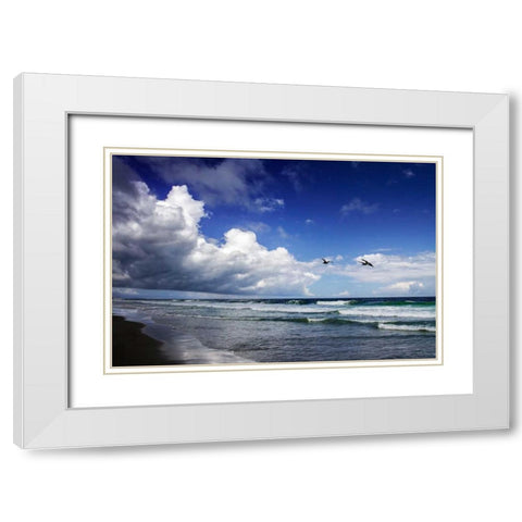 Awesome Beach Day I White Modern Wood Framed Art Print with Double Matting by Hausenflock, Alan