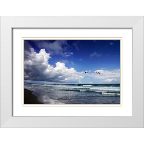 Awesome Beach Day I White Modern Wood Framed Art Print with Double Matting by Hausenflock, Alan