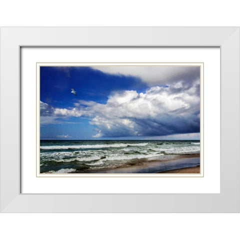 Awesome Beach Day II White Modern Wood Framed Art Print with Double Matting by Hausenflock, Alan