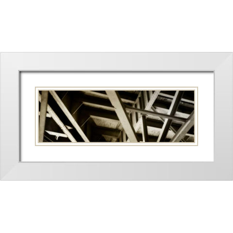 Structure II White Modern Wood Framed Art Print with Double Matting by Hausenflock, Alan