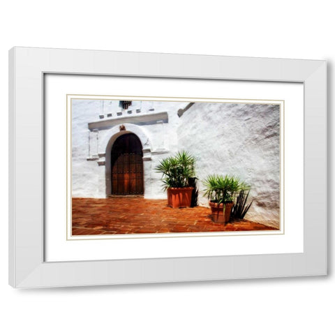 Old California Mission I White Modern Wood Framed Art Print with Double Matting by Hausenflock, Alan