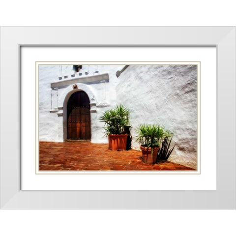 Old California Mission I White Modern Wood Framed Art Print with Double Matting by Hausenflock, Alan