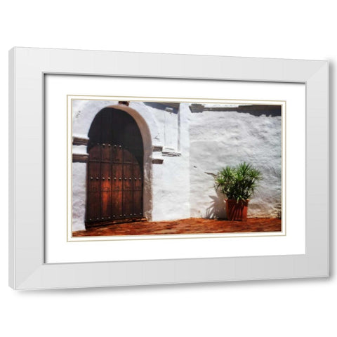 Old California Mission II White Modern Wood Framed Art Print with Double Matting by Hausenflock, Alan