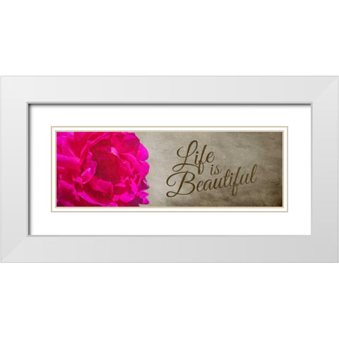 Life is Beautiful White Modern Wood Framed Art Print with Double Matting by Hausenflock, Alan