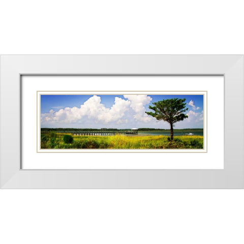 Newport River I White Modern Wood Framed Art Print with Double Matting by Hausenflock, Alan