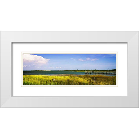 Newport River II White Modern Wood Framed Art Print with Double Matting by Hausenflock, Alan