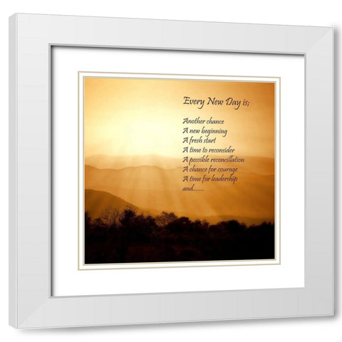 Every New Day White Modern Wood Framed Art Print with Double Matting by Hausenflock, Alan