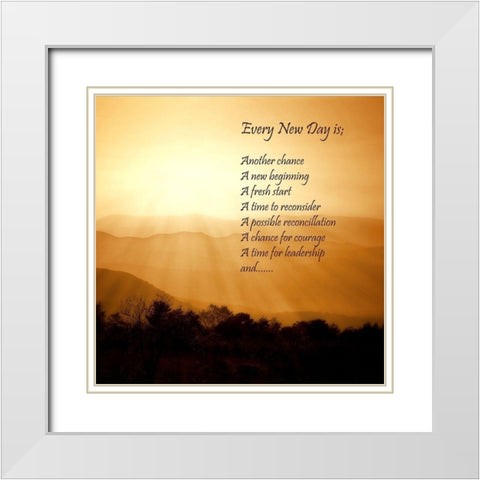 Every New Day White Modern Wood Framed Art Print with Double Matting by Hausenflock, Alan