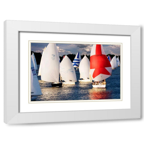 After the Race I White Modern Wood Framed Art Print with Double Matting by Hausenflock, Alan