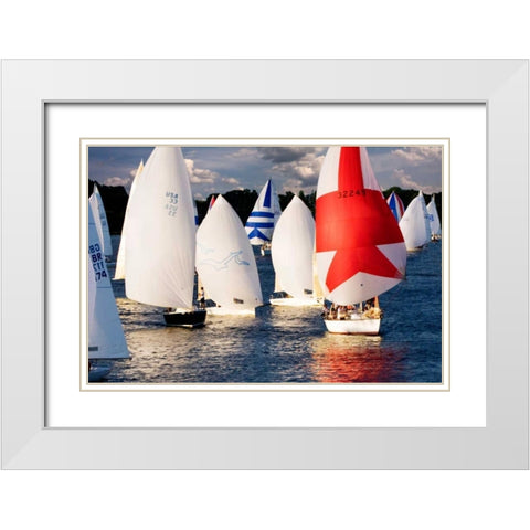 After the Race I White Modern Wood Framed Art Print with Double Matting by Hausenflock, Alan