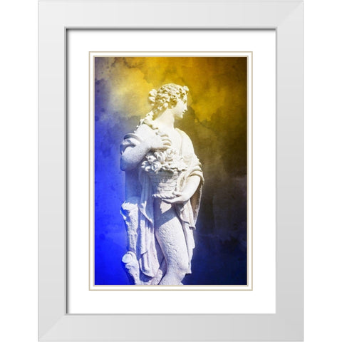 Greek Lady I White Modern Wood Framed Art Print with Double Matting by Hausenflock, Alan