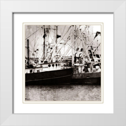 Cape May Fleet I White Modern Wood Framed Art Print with Double Matting by Hausenflock, Alan