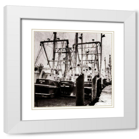 Cape May Fleet II White Modern Wood Framed Art Print with Double Matting by Hausenflock, Alan