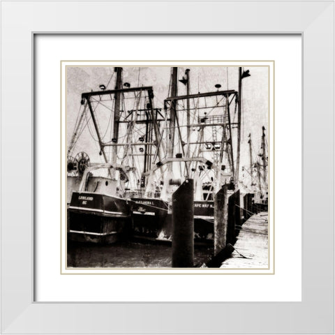 Cape May Fleet II White Modern Wood Framed Art Print with Double Matting by Hausenflock, Alan