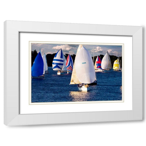 After the Race II White Modern Wood Framed Art Print with Double Matting by Hausenflock, Alan