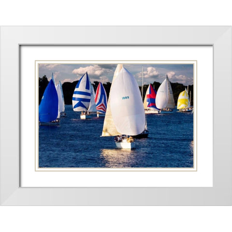 After the Race II White Modern Wood Framed Art Print with Double Matting by Hausenflock, Alan