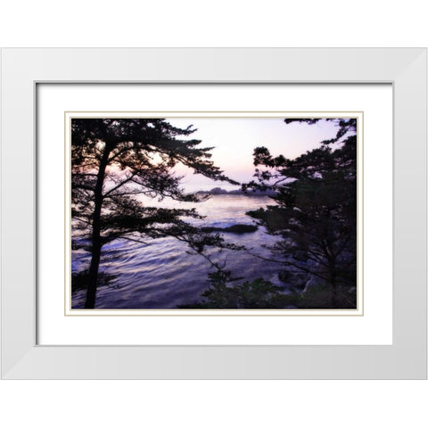 Carmel Highlands Sunset I White Modern Wood Framed Art Print with Double Matting by Hausenflock, Alan