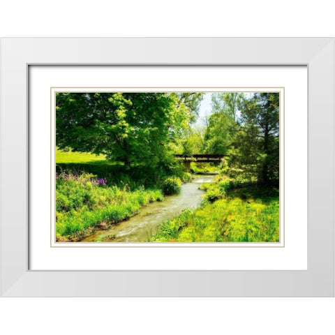 Gentle Stream IV White Modern Wood Framed Art Print with Double Matting by Hausenflock, Alan