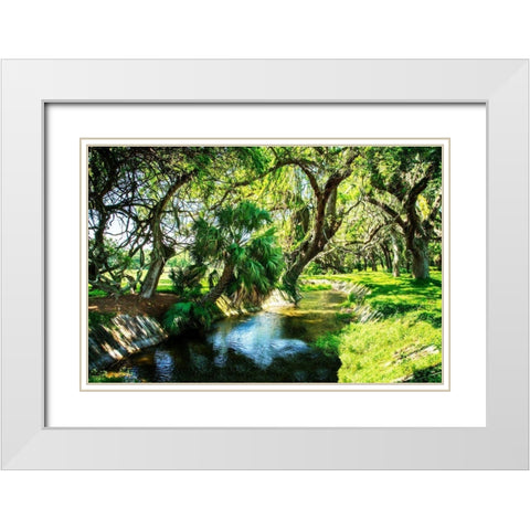 Saint Simons Waterway White Modern Wood Framed Art Print with Double Matting by Hausenflock, Alan