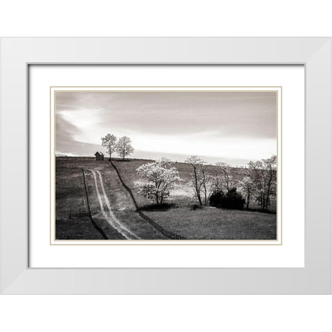 Lonely Road II White Modern Wood Framed Art Print with Double Matting by Hausenflock, Alan