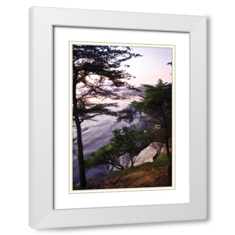 Carmel Highlands Sunset III White Modern Wood Framed Art Print with Double Matting by Hausenflock, Alan